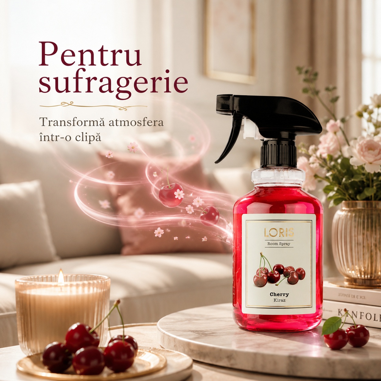 Loris Pafum Cherry parfum ambiental fructat pentru sufragerie și dormitor