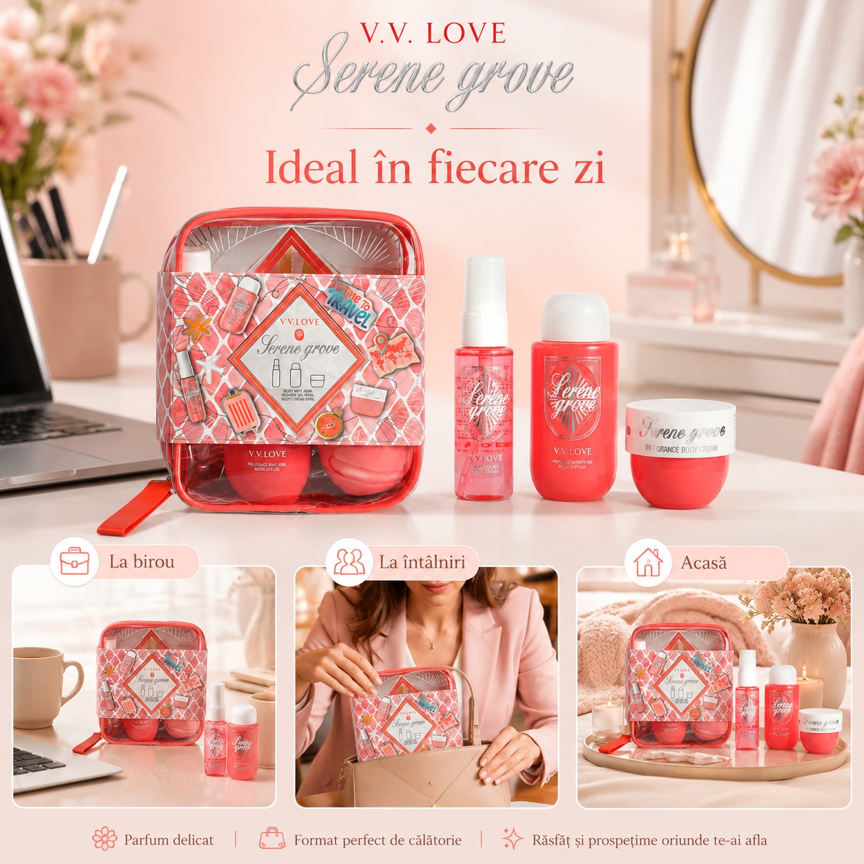 V.V. Love Serene Grove ideal &icirc;n fiecare zi la birou &icirc;nt&acirc;lniri acasă și &icirc;n călătorii
