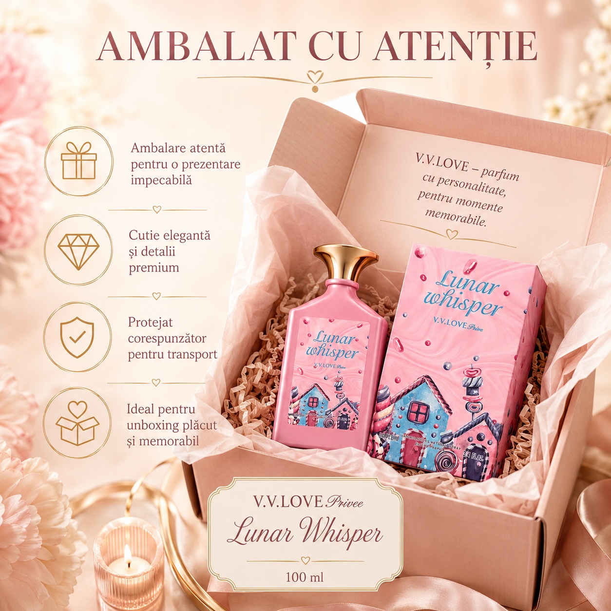 Ambalaj premium VV Love Lunar Whisper Eau de Parfum 100 ml