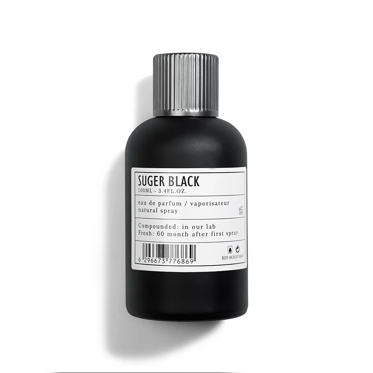 Flacon Aro-Fac Black Suger Eau de Parfum 100 ml pe fundal alb