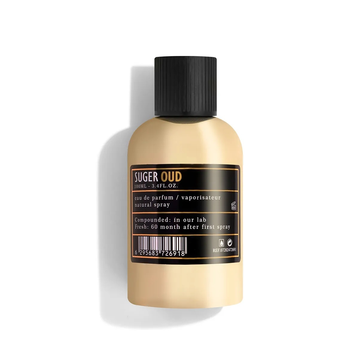 Flacon Aro-Fac Oud Suger Eau de Parfum 100 ml pe fundal alb