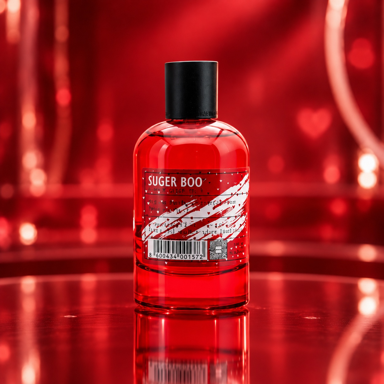 Flacon Aro-Fac Suger Boo parfum unisex 100 ml cu sticlă roșie lucioasă și capac negru