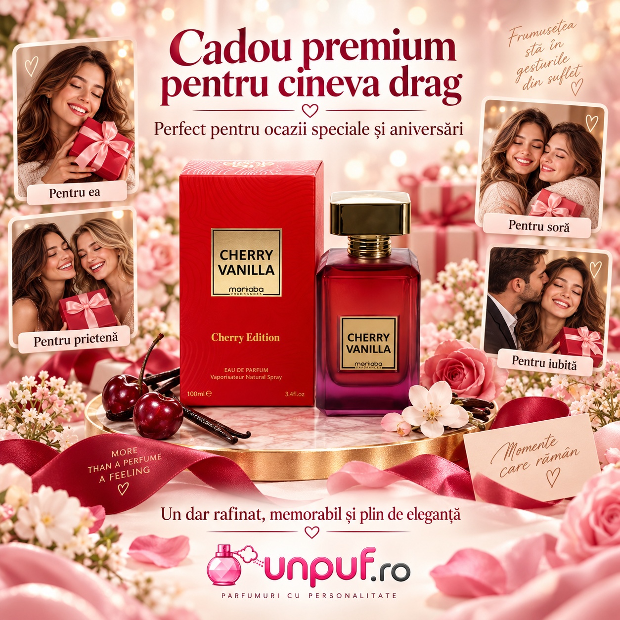 Cherry Vanilla Marhaba parfum arăbesc potrivit pentru cadou aniversare ocazii speciale și momente romantice
