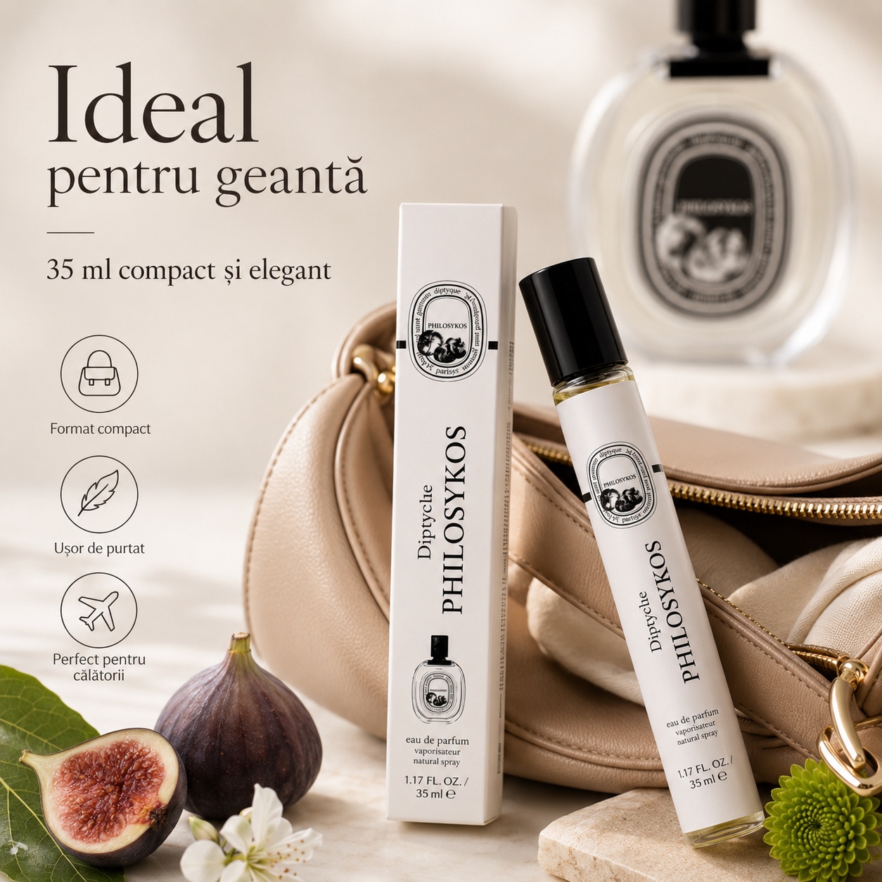 Diptychs Philosykos 35 ml ideal pentru geantă compact elegant și ușor de purtat