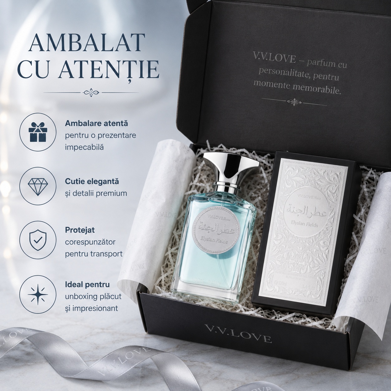 Ambalaj premium Elysian Fields V.V Love Eau de Parfum 100 ml