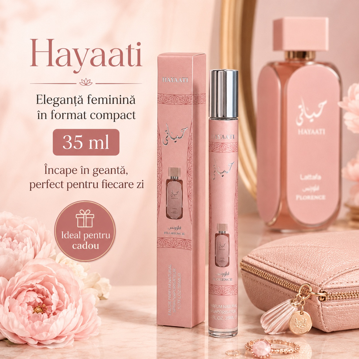 Hayaati 35 ml parfum damă floral fructat, compact și elegant