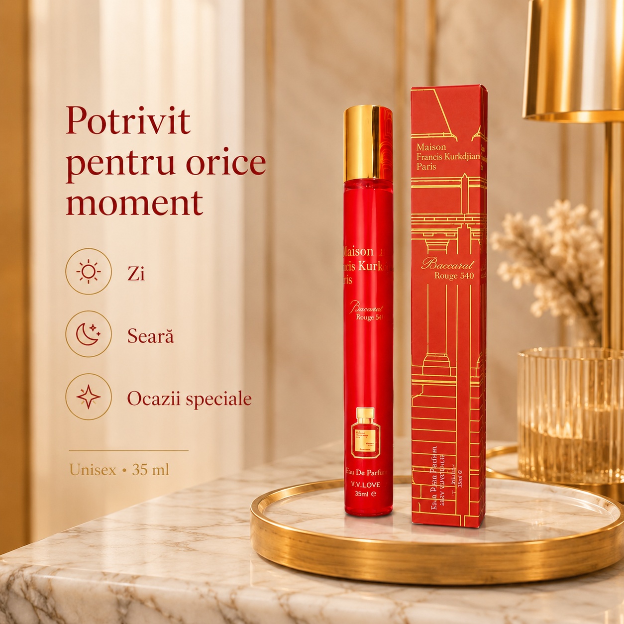 Parfum Baccarat Rouge 540 35 ml potrivit pentru zi seară și ocazii speciale