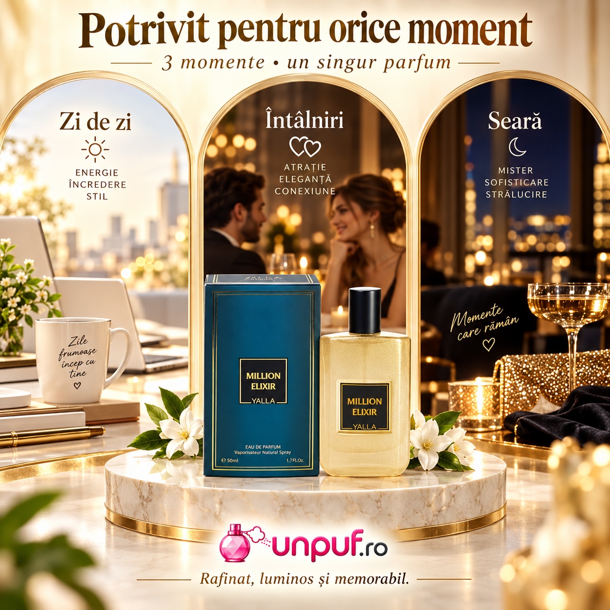 Million Elixir Yalla parfum bărbătesc potrivit pentru zi de zi întâlniri și seară elegantă