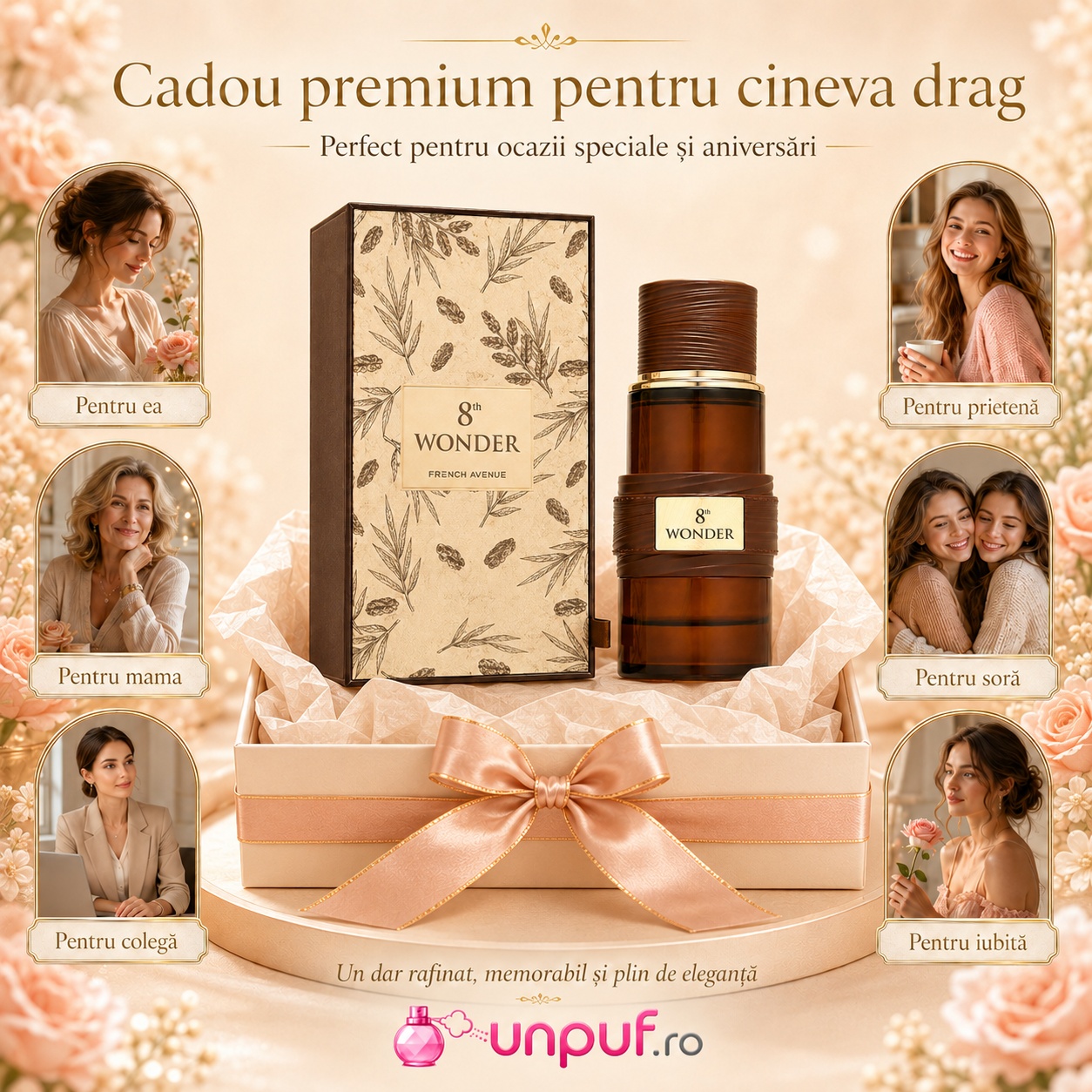 Cadou premium 8th Wonder French Avenue pentru ea, mamă, prietenă, soră, colegă sau iubită