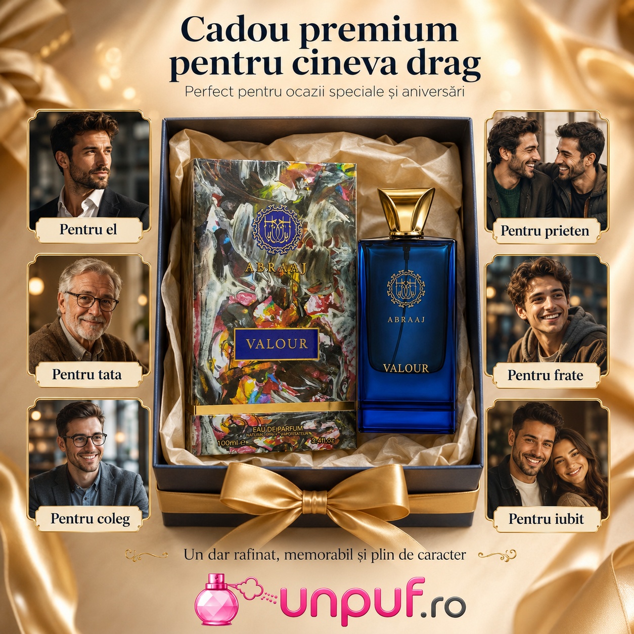 Abraaj Valour Fragrance World cadou premium pentru el, tată, coleg, prieten, frate sau iubit