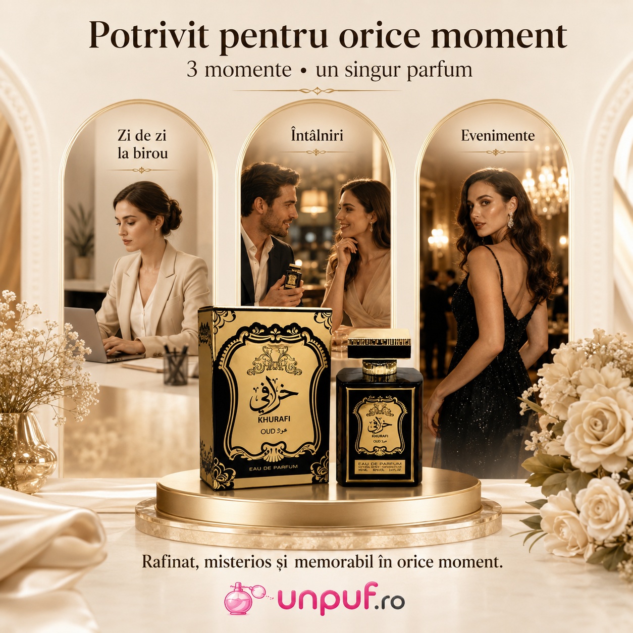 Al Raheeb Khurafi Oud parfum potrivit pentru zi de zi la birou, întâlniri și evenimente, rafinat, misterios și memorabil