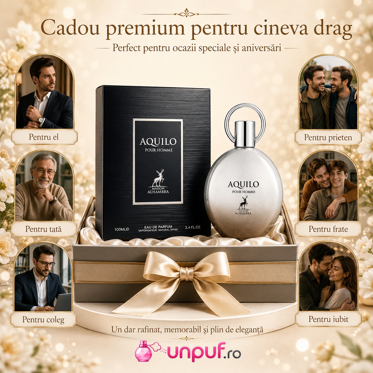 Alhambra Aquilo Pour Homme cadou premium pentru iubit soț tată frate prieten sau coleg