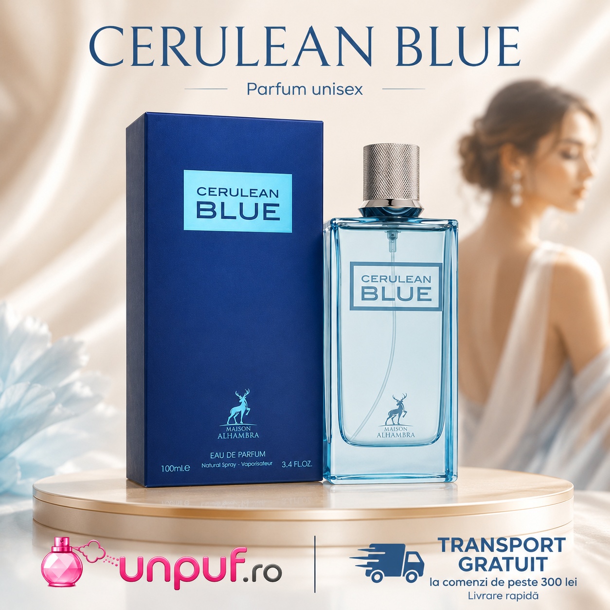 Alhambra Cerulean Blue parfum unisex fresh cu transport gratuit la comenzi eligibile