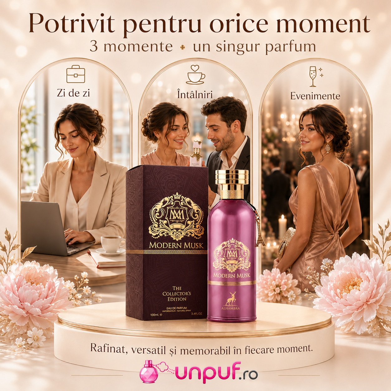 Alhambra Modern Musk potrivit pentru zi de zi birou &icirc;nt&acirc;lniri și evenimente elegante