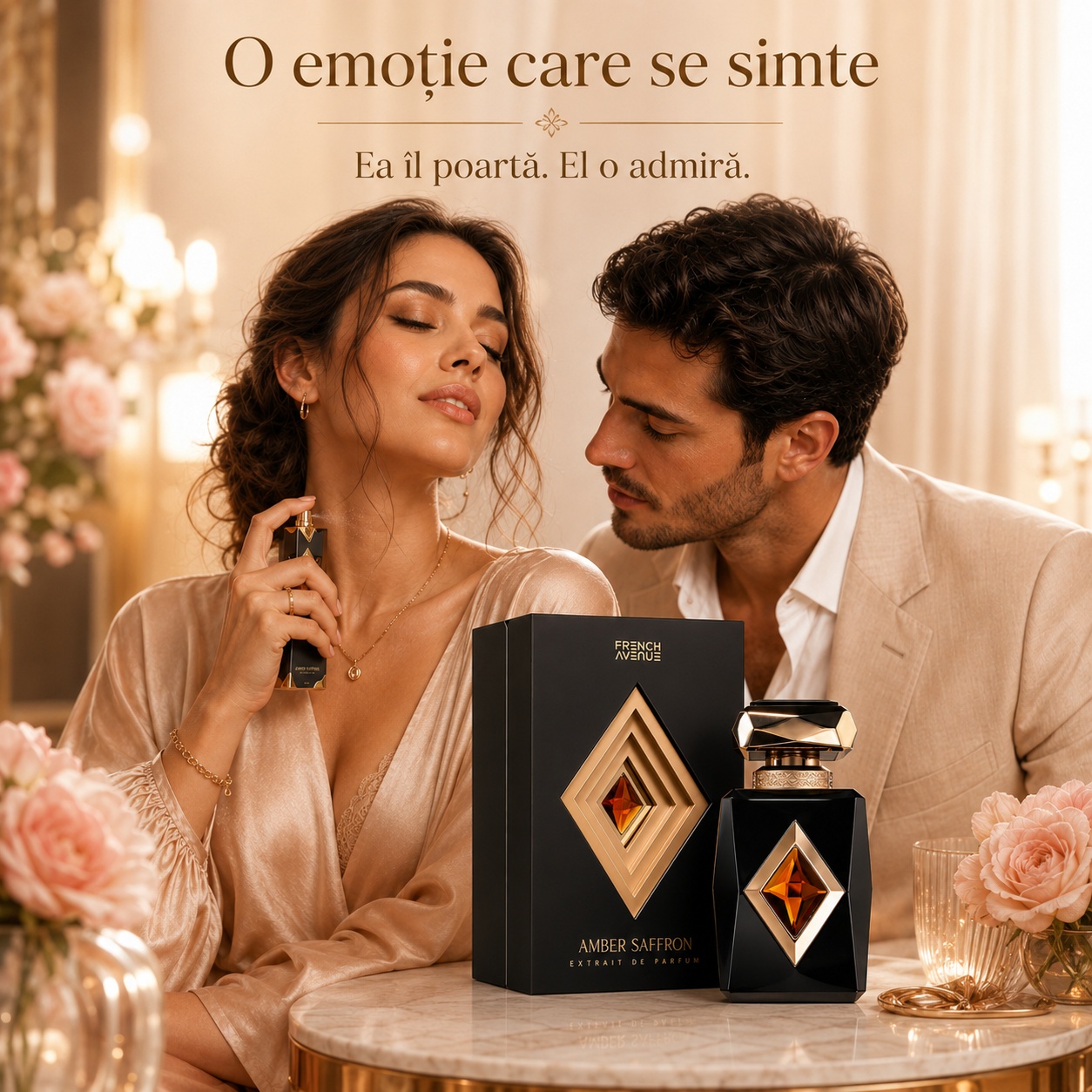 Amber Saffron French Avenue parfum unisex elegant, seducător și memorabil pentru momente romantice