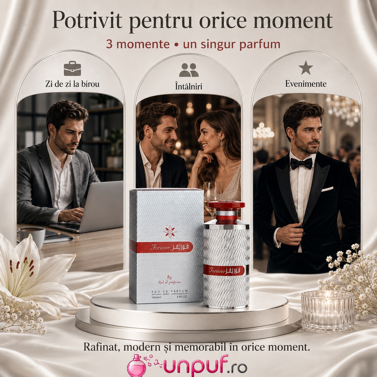 Parfum Forever Silver potrivit pentru zi de zi la birou, întâlniri și evenimente
