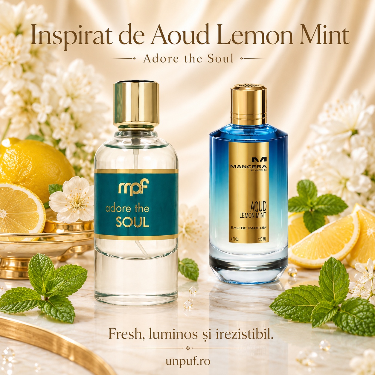 My Perfumes Adore De Soul inspirat de Aoud Lemon Mint, parfum fresh, luminos și irezistibil