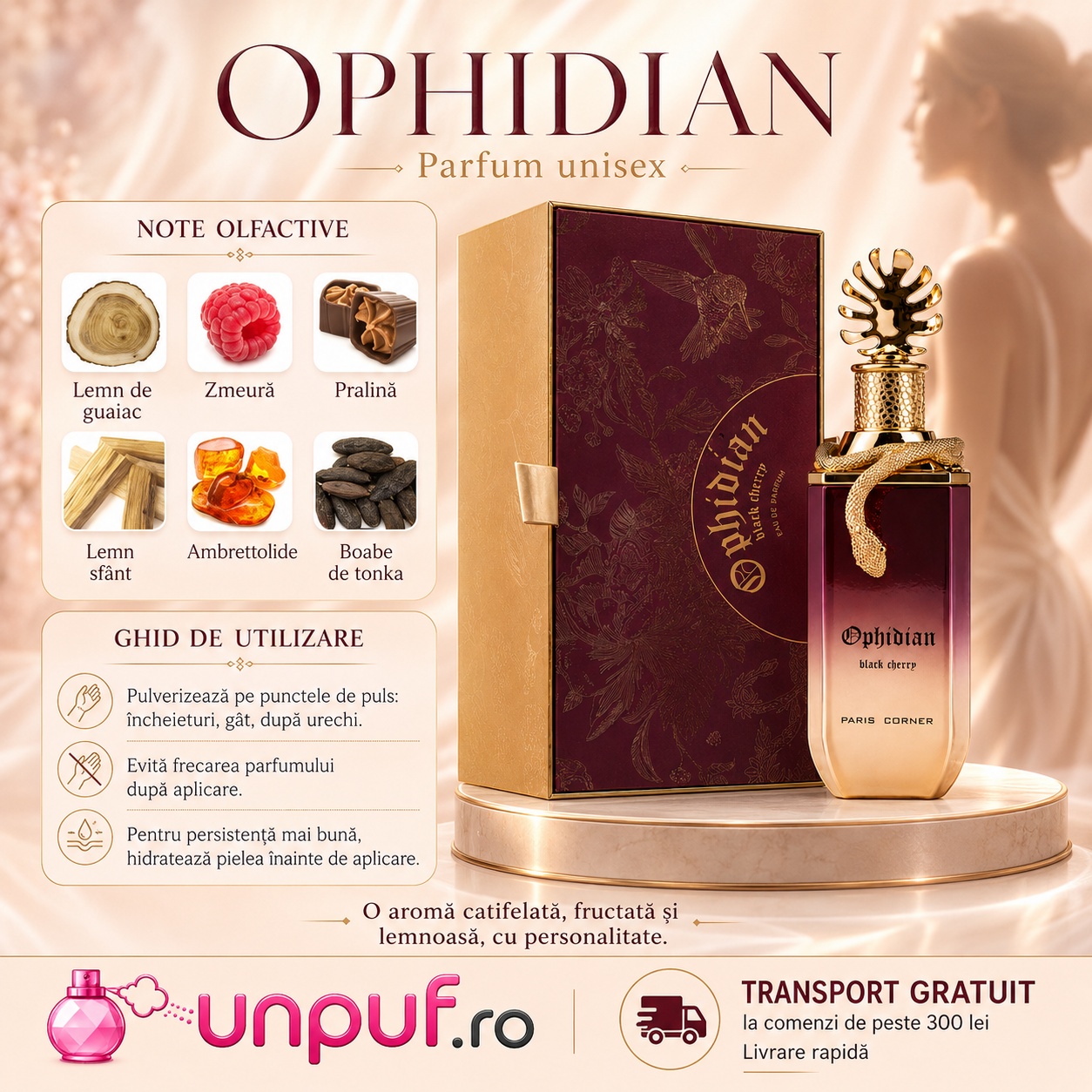 Ophidian Black Cherry Paris Corner note olfactive și ghid de utilizare parfum unisex fructat gurmand