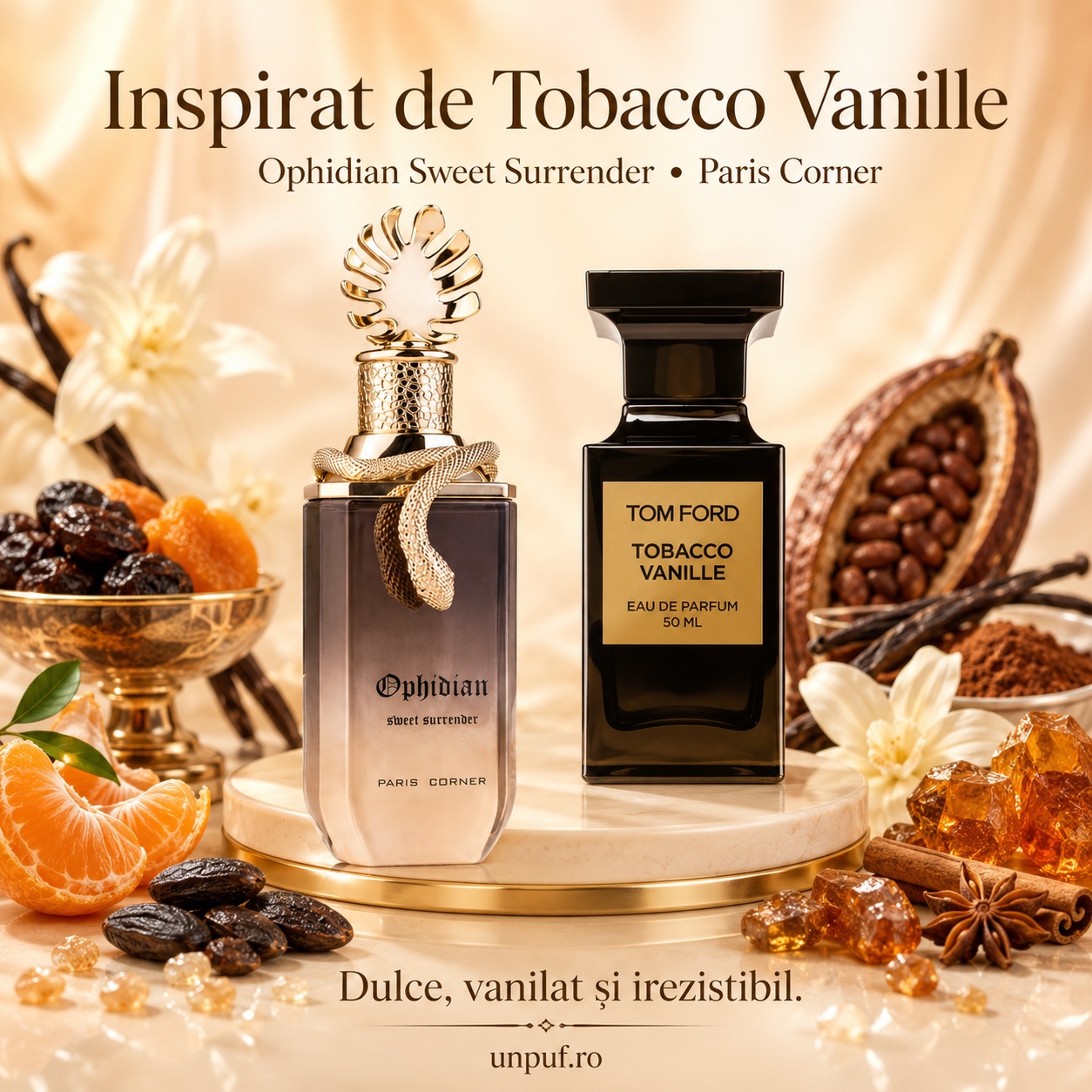 Ophidian Sweet Surrender Paris Corner inspirat din Tobacco Vanille aromă dulce vanilată și irezistibilă