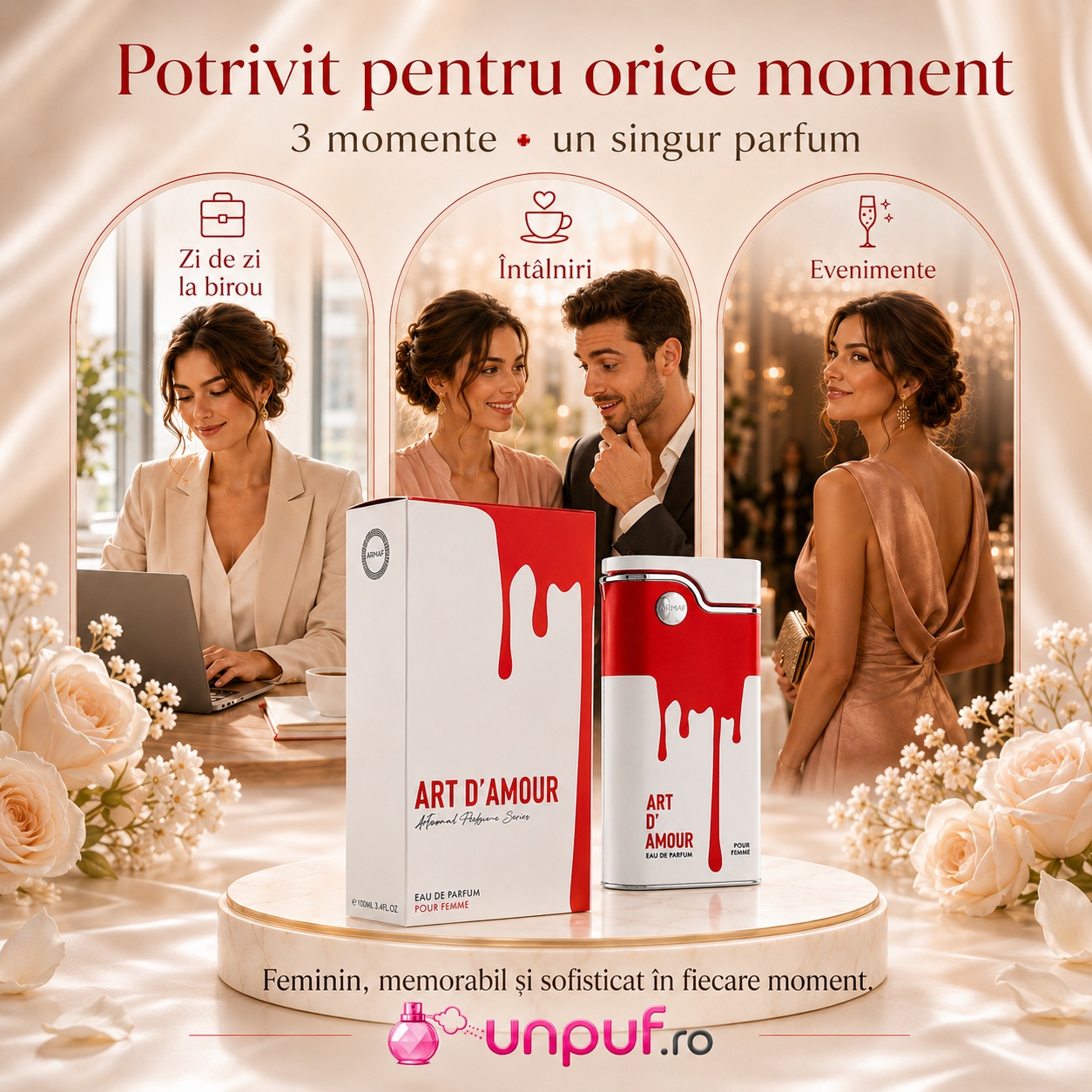 Armaf Art D&rsquo;Amour potrivit pentru zi de zi la birou &icirc;nt&acirc;lniri și evenimente