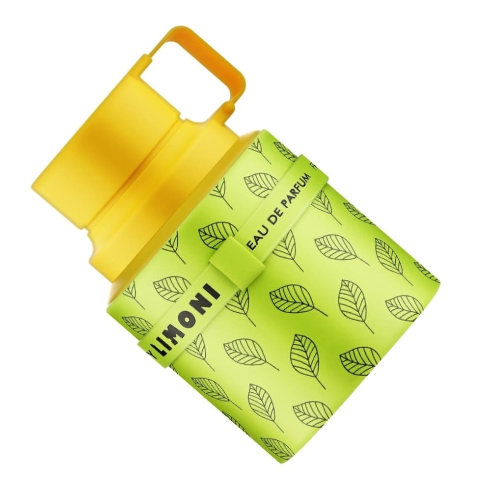 Flacon original Armaf Odyssey Limoni Fresh Edition 200 ml verde lime cu capac galben și imprimeu de frunze