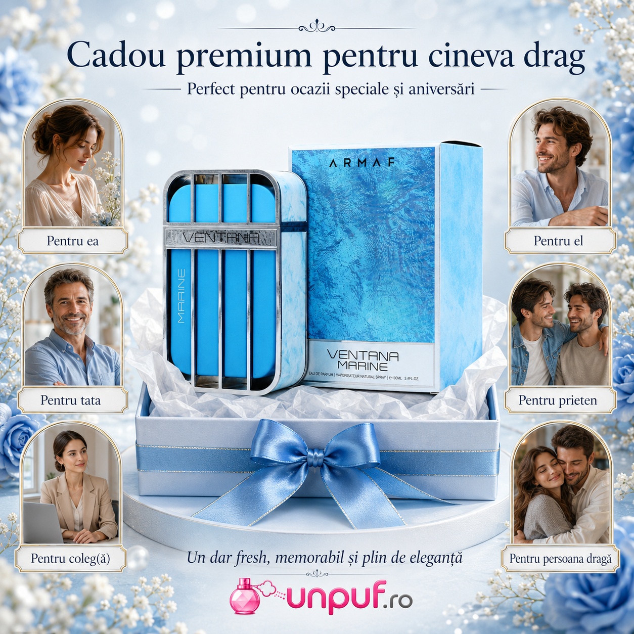 Armaf Ventana Marine cadou premium pentru ea, pentru el, tată, prieten, coleg sau persoana dragă