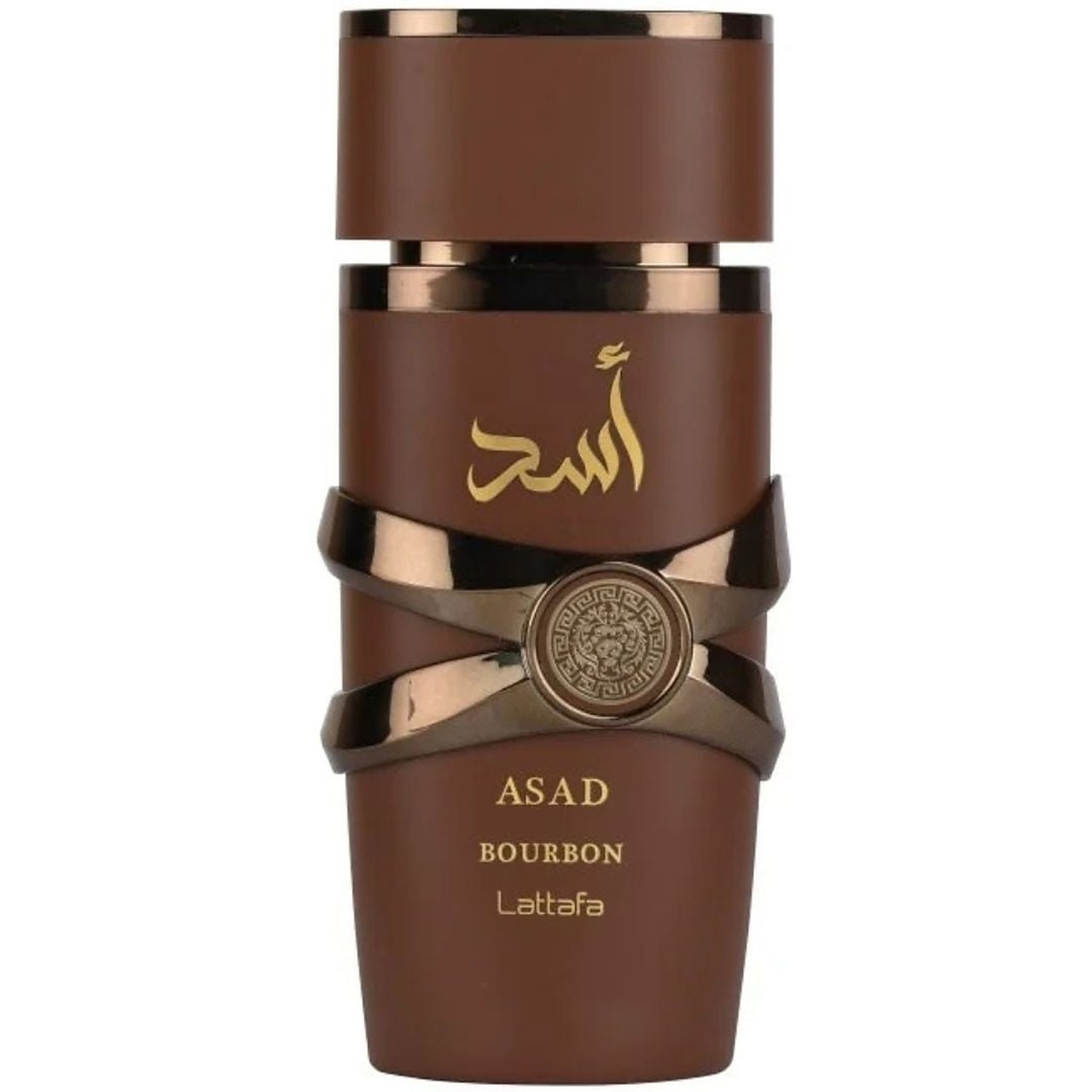 Flacon original Asad Bourbon Lattafa 100 ml parfum bărbat maro cu detalii bronz