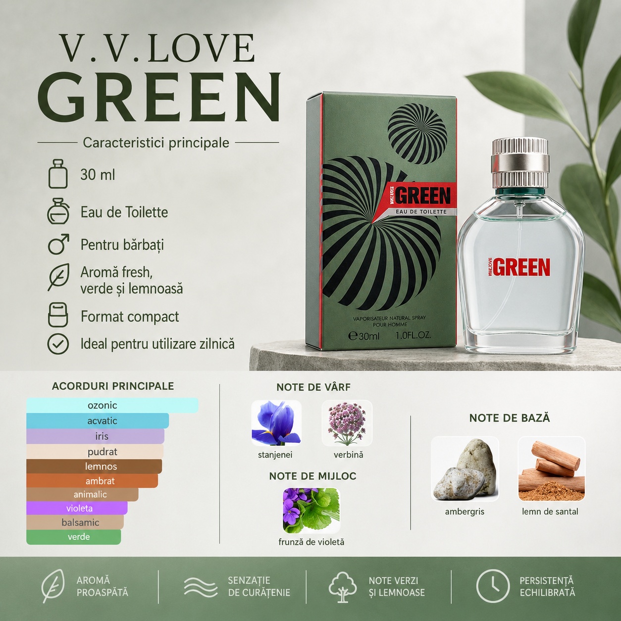 Caracteristici V.V. Love Green parfum bărbat 30 ml