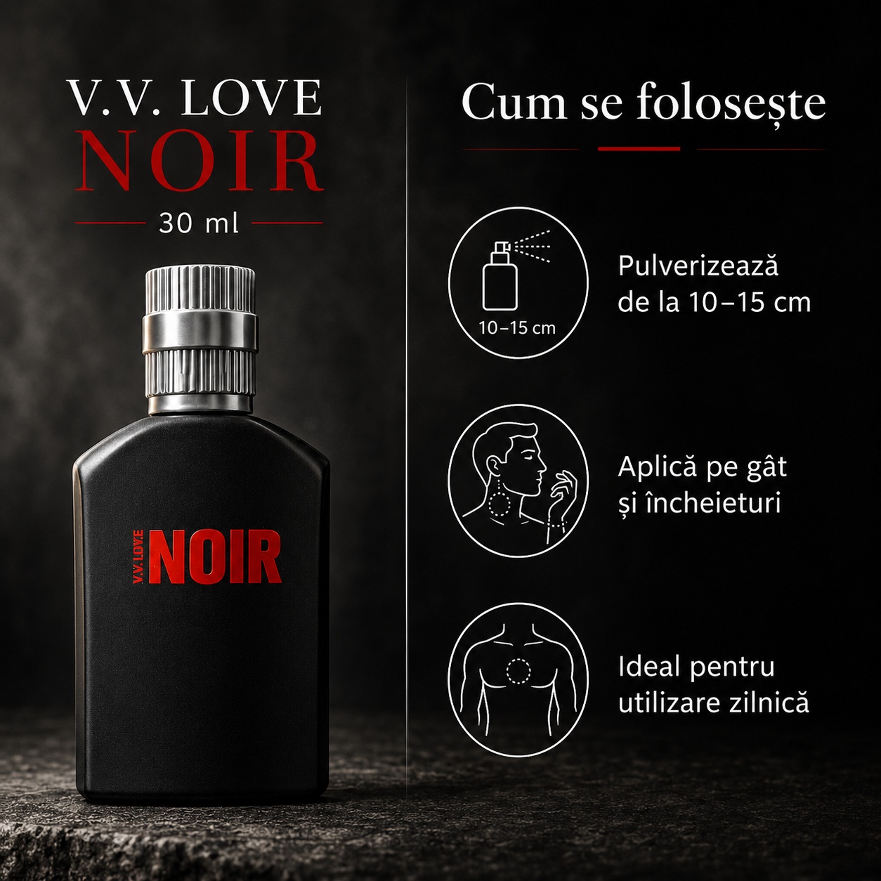 Instrucțiuni utilizare V.V. Love Noir parfum bărbat 30 ml