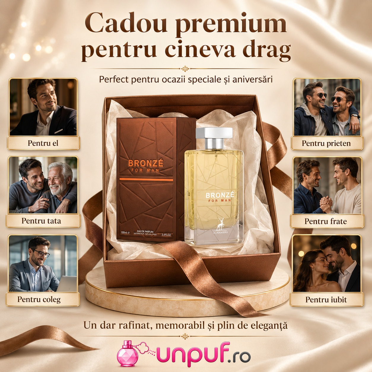 Cadou premium Bronze For Men Maison Alhambra pentru el, tată, prieten, frate, coleg sau iubit