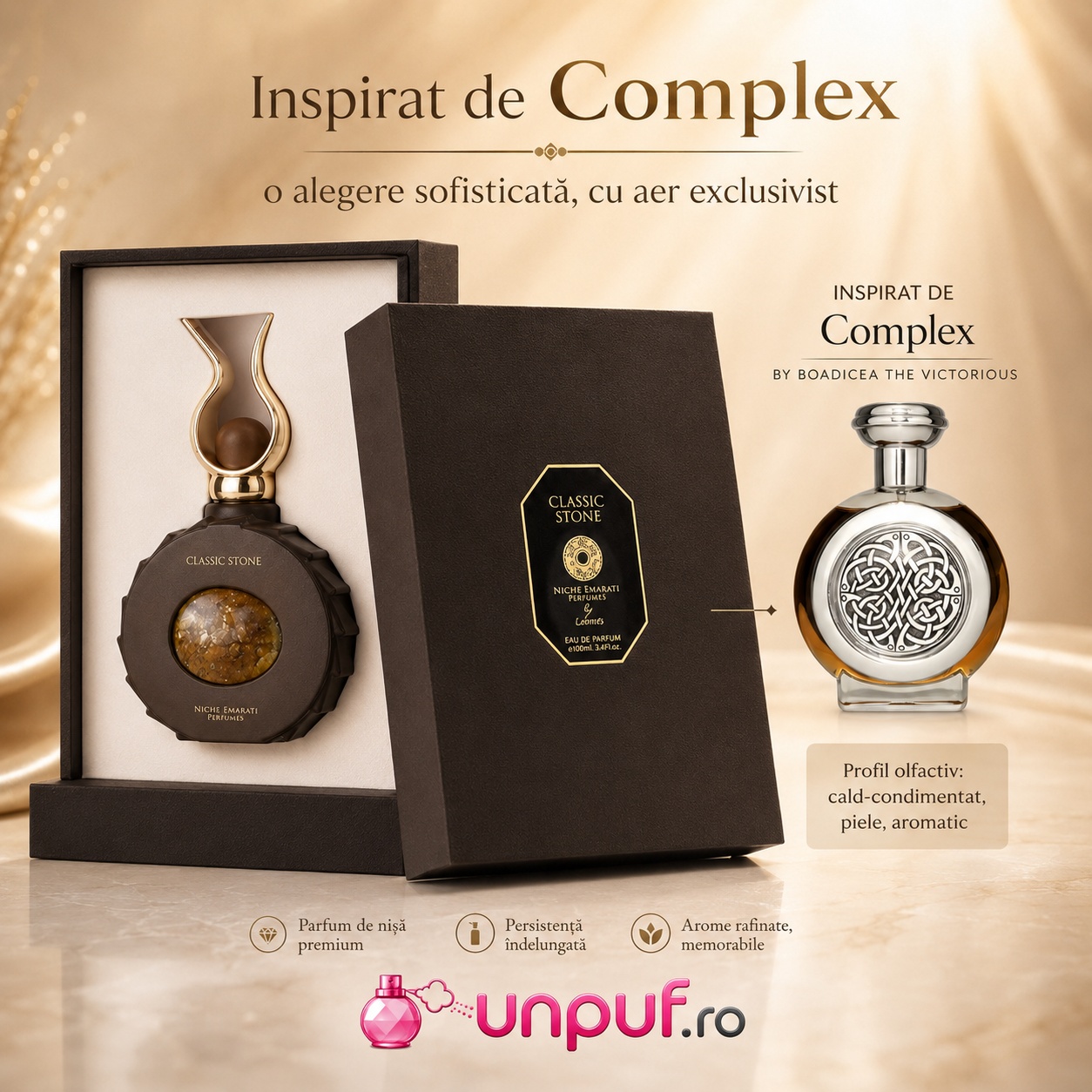 Parfum Classic Stone Lattafa inspirat de Complex, alegere sofisticată cu aer exclusivist