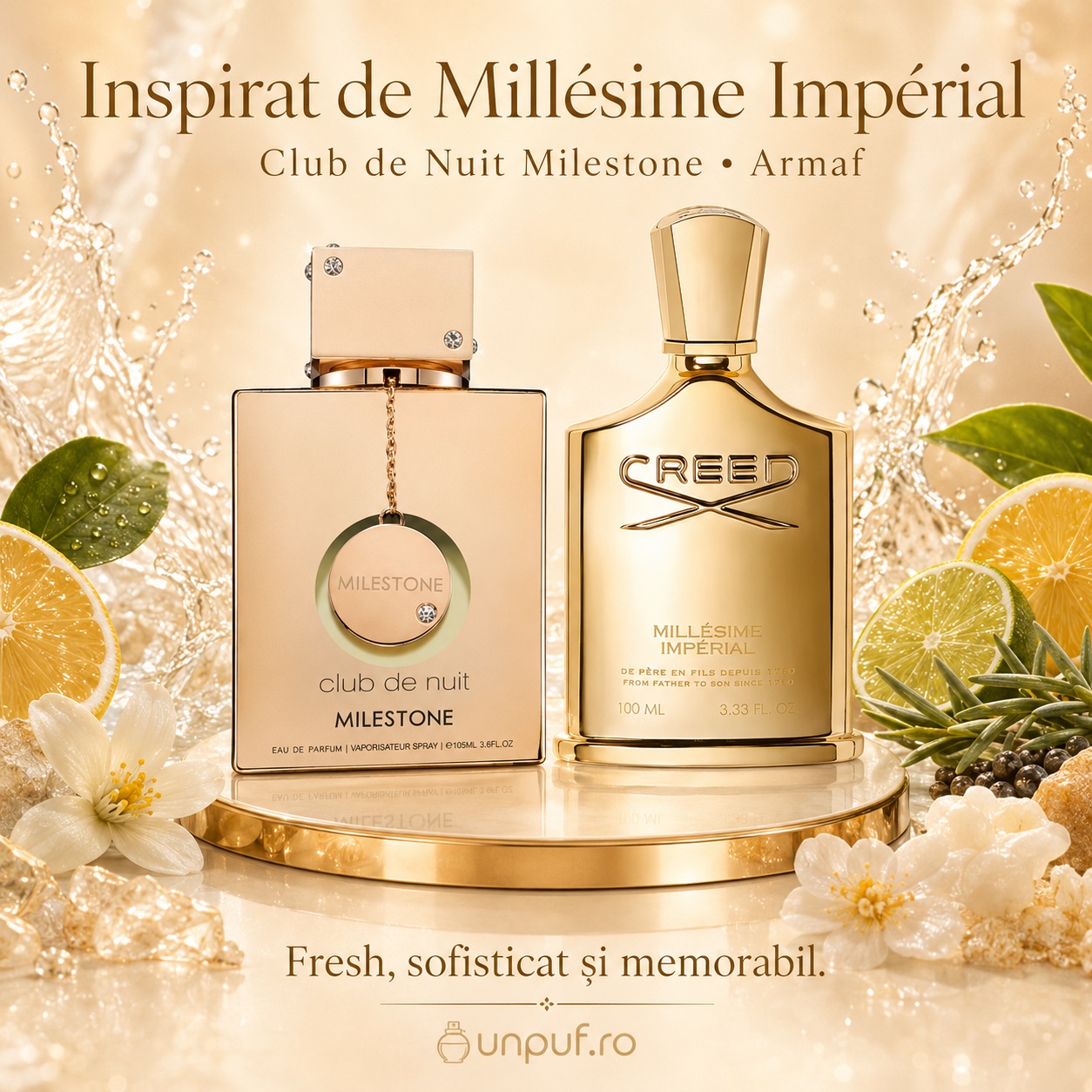 Club De Nuit Milestone Armaf inspirat de Millesime Imperial Creed, parfum fresh, sofisticat și memorabil