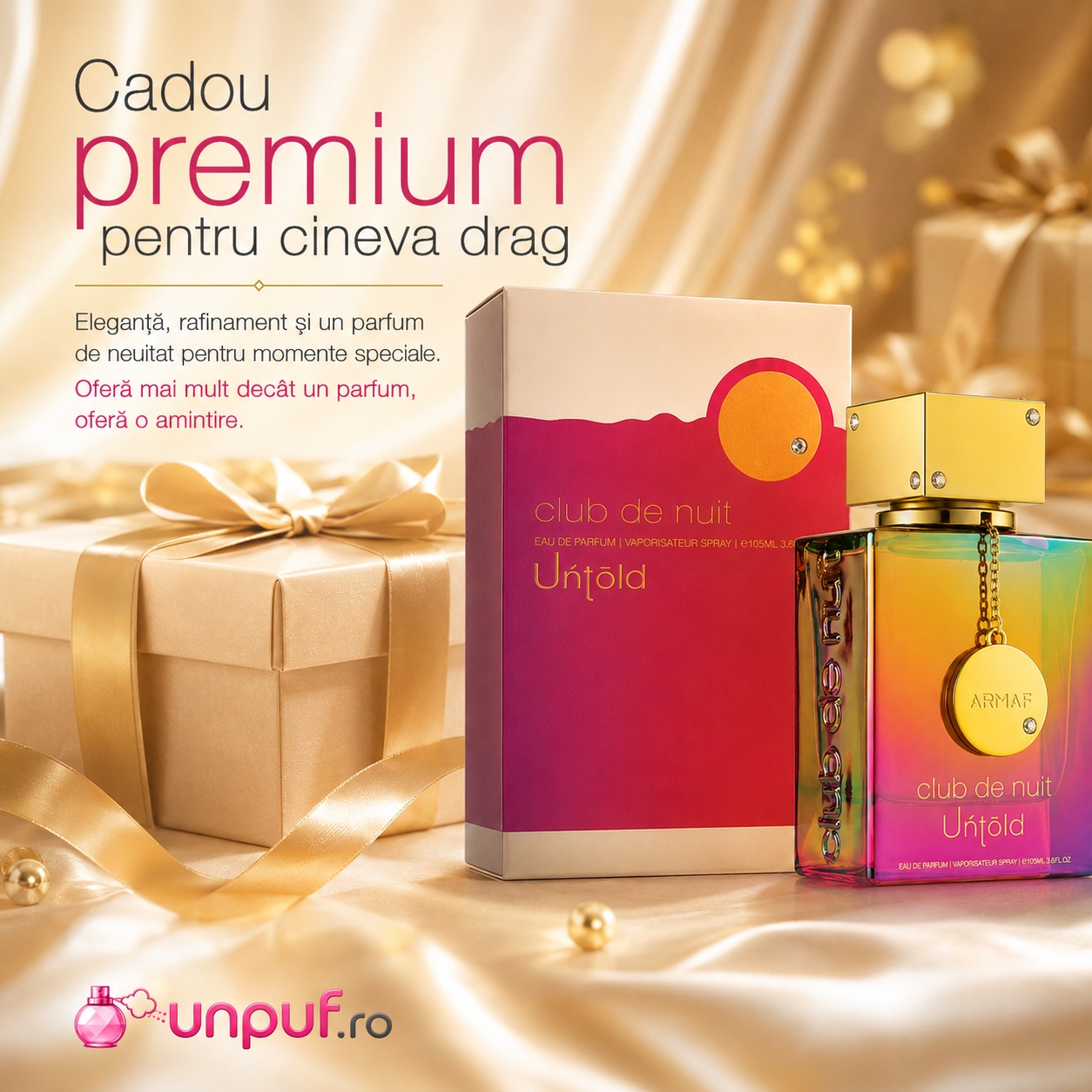 Club De Nuit Untold Armaf cadou premium pentru cineva drag, parfum elegant rafinat și memorabil