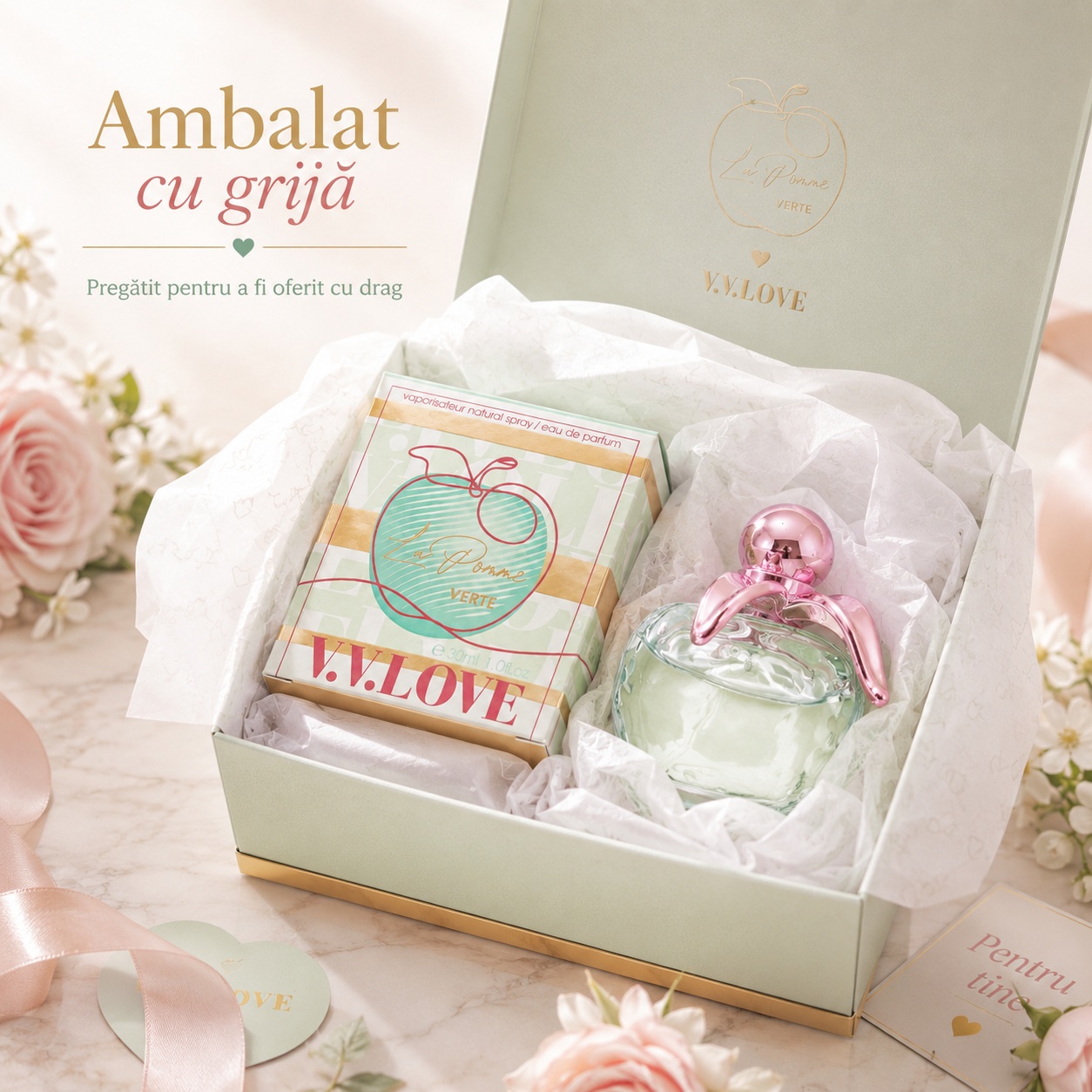V.V. Love La Pomme Verte parfum damă ambalat cu grijă