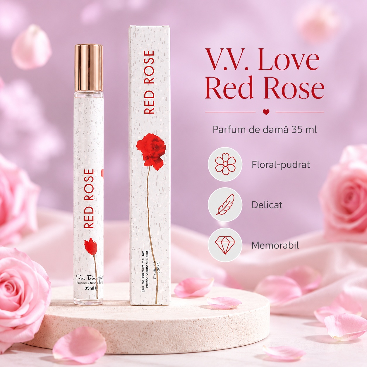 Parfum Red Rose 35 ml floral pudrat delicat memorabil pentru femei