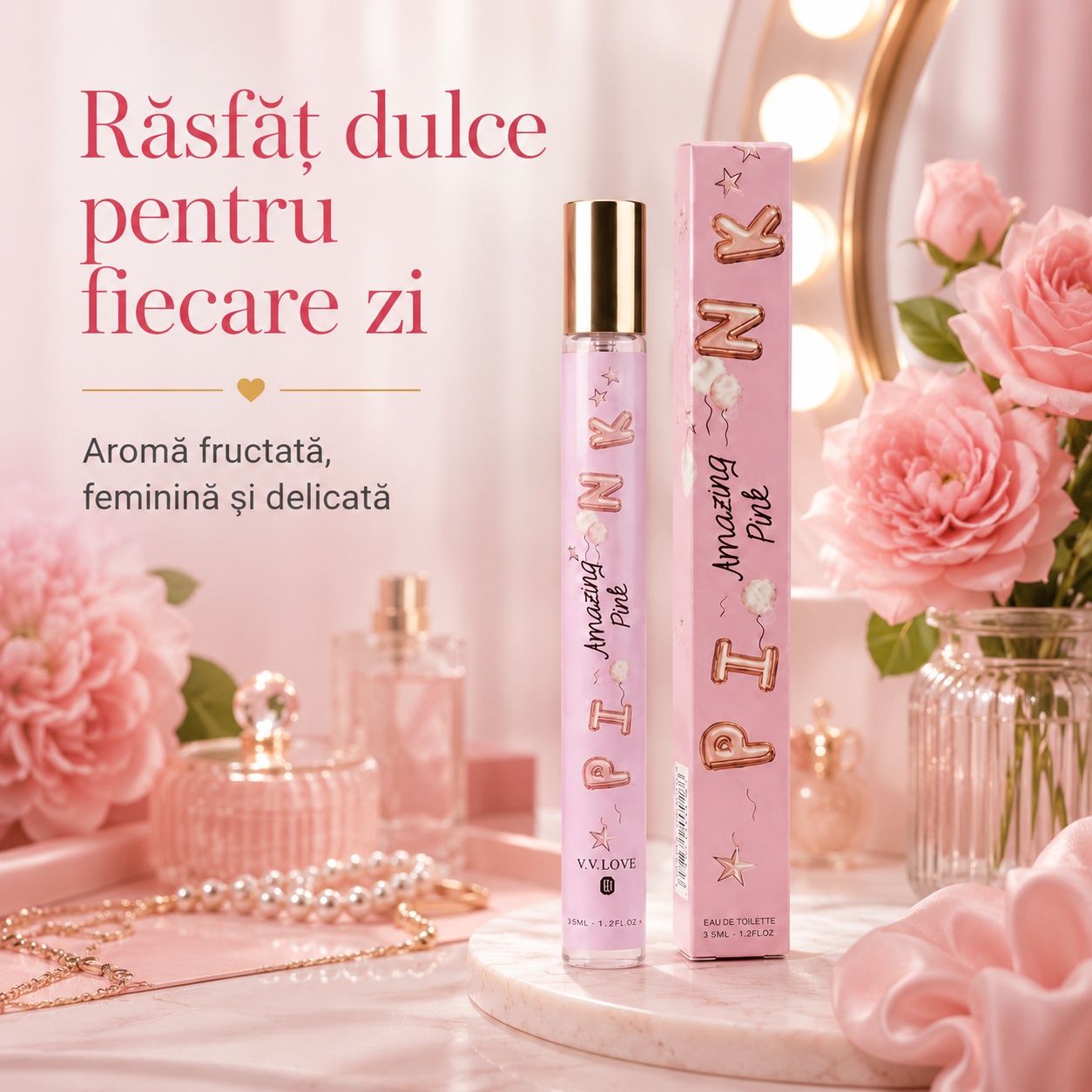 Parfum Pink 35 ml V.V. Love răsfăț dulce pentru fiecare zi aromă fructată feminină și delicată