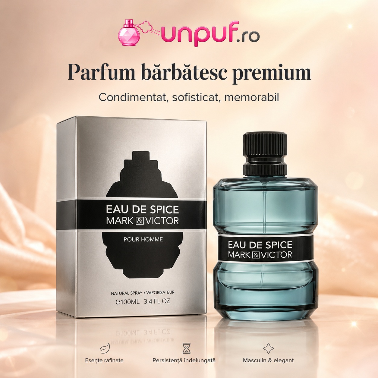 Eau de Spice Mark & Victor parfum bărbătesc premium condimentat sofisticat și memorabil