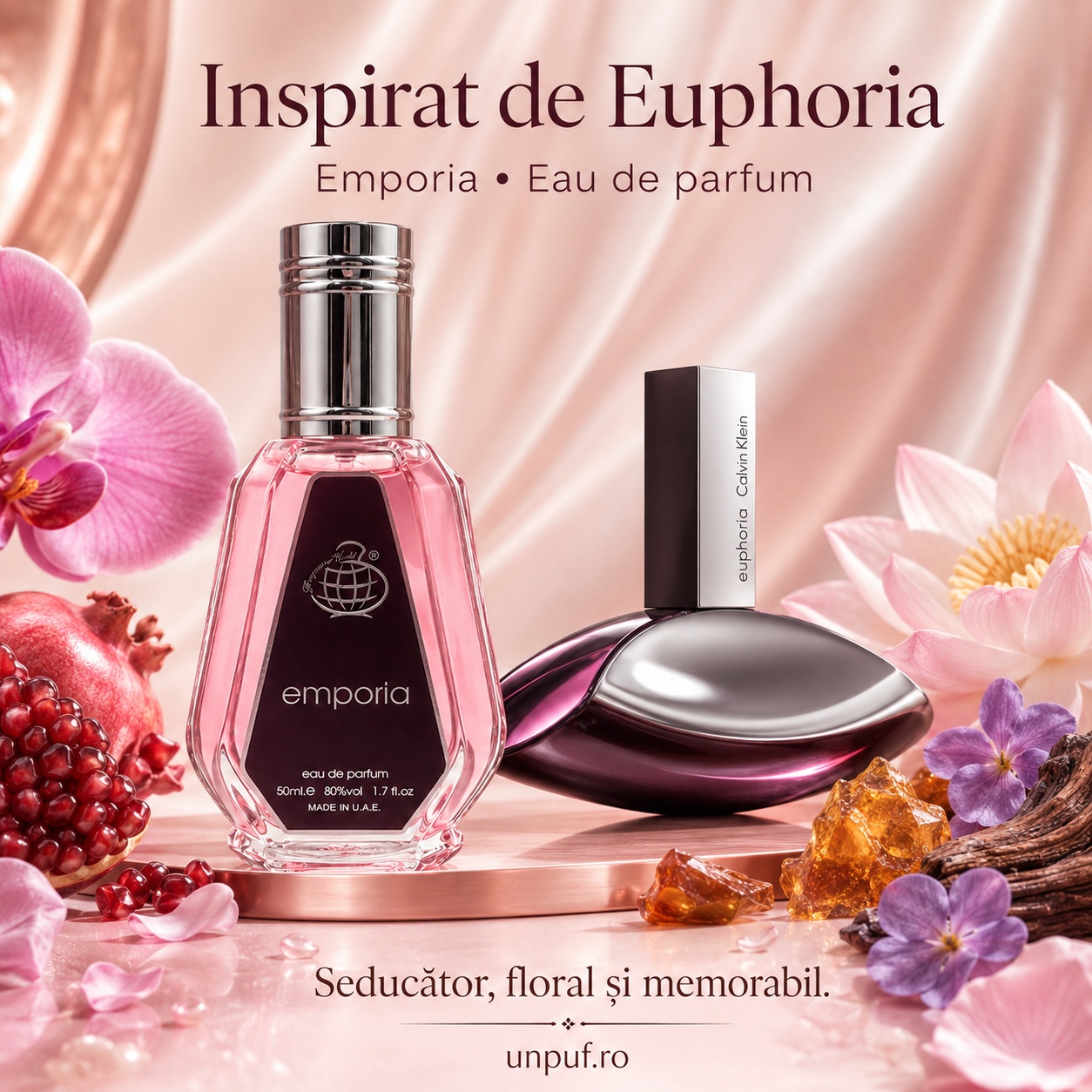 Emporia Eau de Parfum inspirat de Euphoria Calvin Klein, parfum seducător, floral și memorabil pentru damă