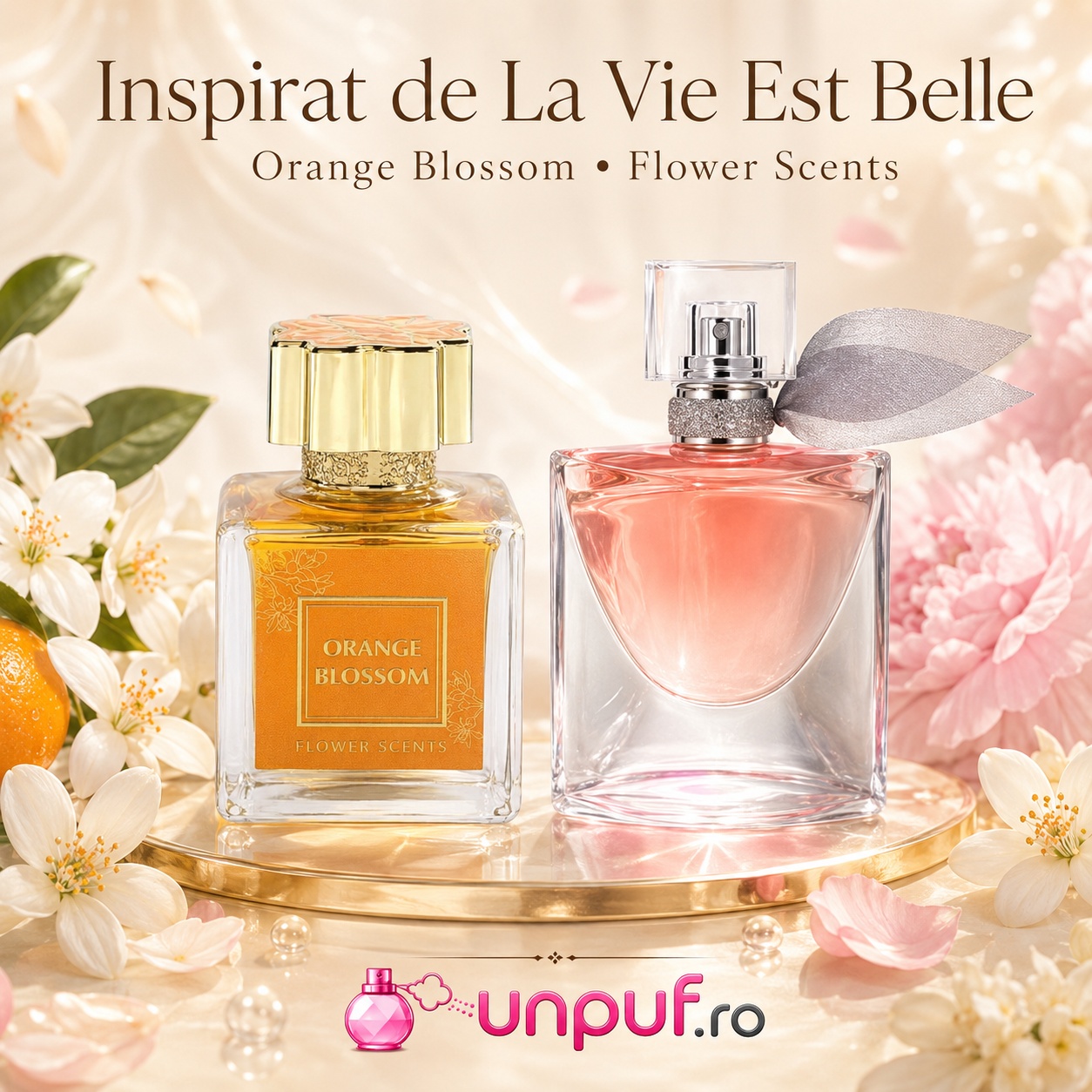 Flower Scents Orange Blossom inspirat de La Vie Est Belle, parfum feminin luminos și elegant