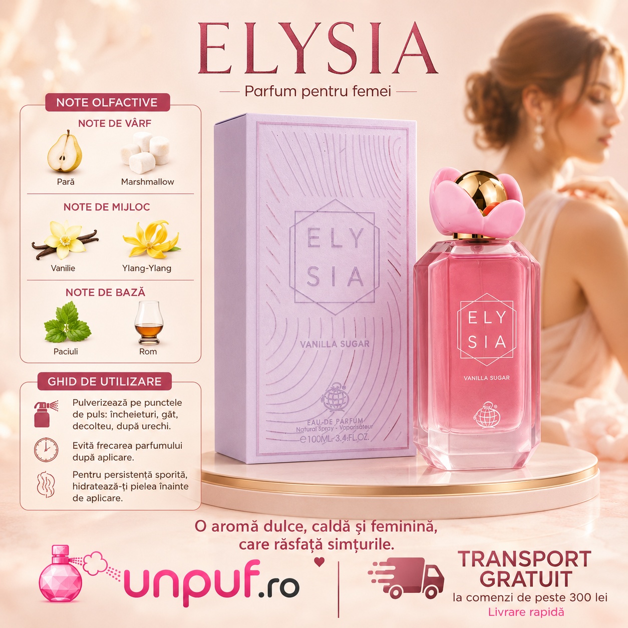 Elysia Vanilla Sugar note olfactive si ghid de utilizare parfum pentru femei