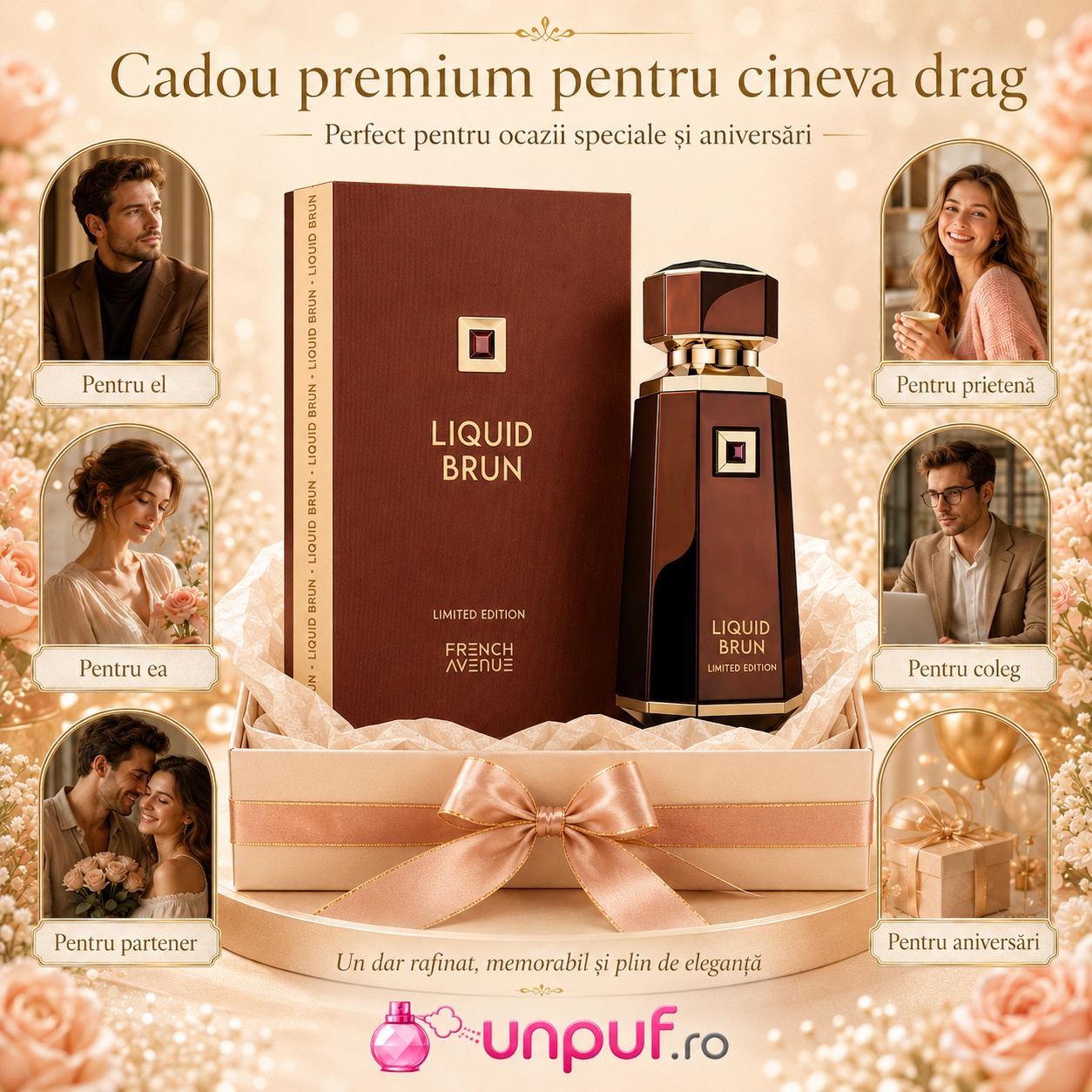 Liquid Brun French Avenue cadou premium, parfum Arăbesc unisex 150 ml pentru ea, pentru el, partener, prietenă, coleg și aniversări