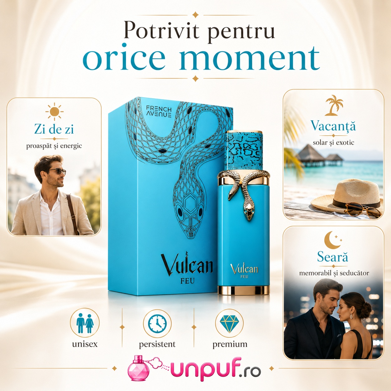 Vulcan Feu French Avenue potrivit pentru zi de zi vacanță seară parfum unisex persistent premium
