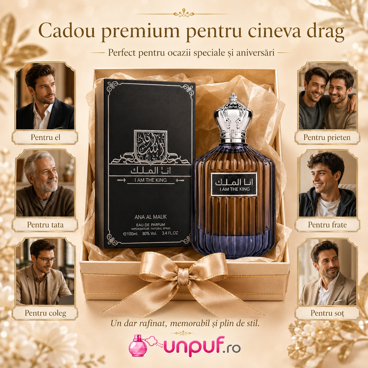 Cadou premium I Am The King Ard Al Zaafaran pentru el, tată, frate, coleg, prieten sau soț