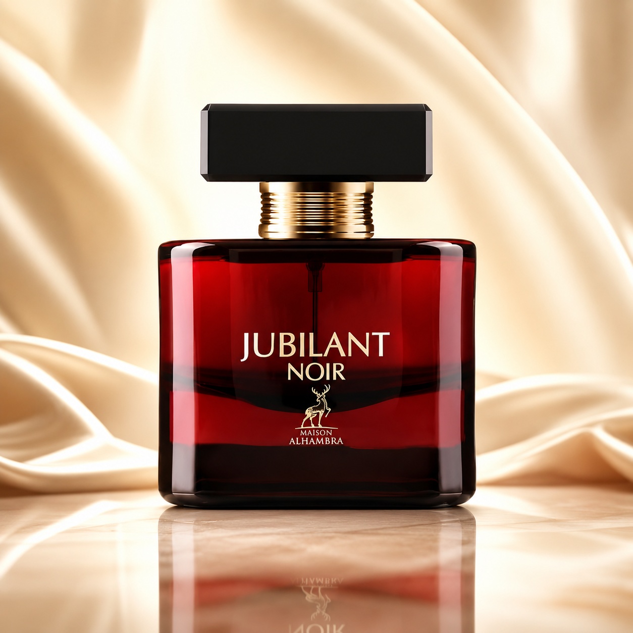 Jubilant Noir Maison Alhambra sticlă rubinie elegantă parfum de damă 100 ml
