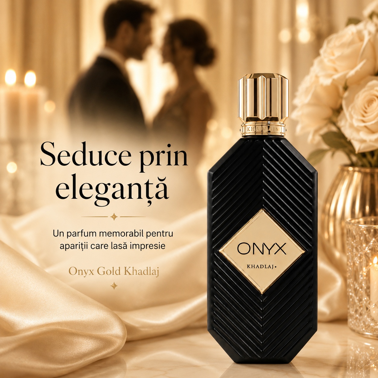 Khadlaj Onyx Gold ghid de utilizare pentru parfum oriental ambrat, cald, condimentat și persistent