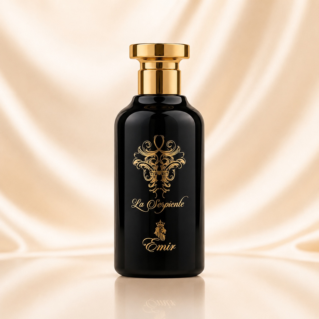 Sticlă parfum La Serpiente Emir 100 ml cu design negru și auriu