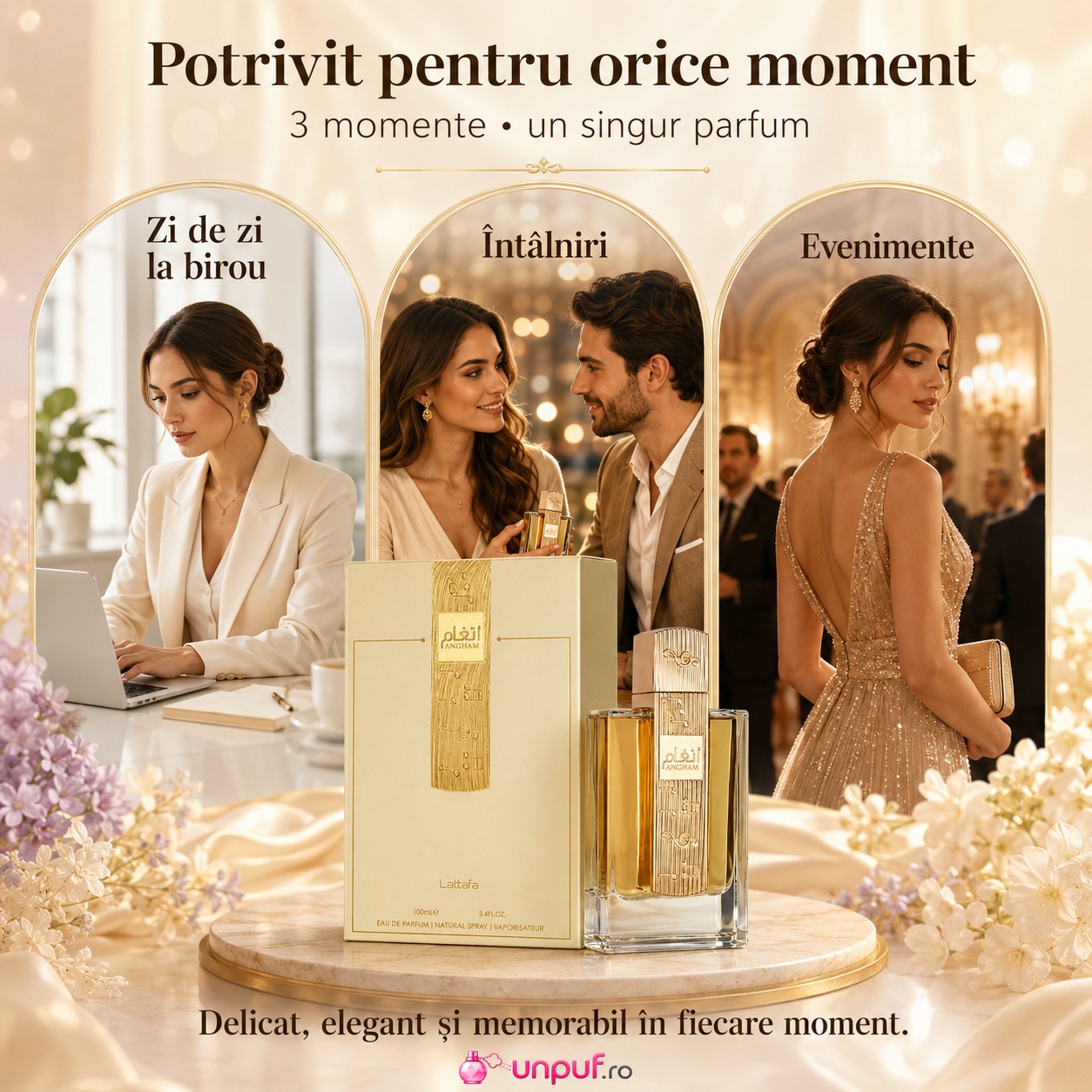Lattafa Angham potrivit pentru zi de zi la birou, &icirc;nt&acirc;lniri și evenimente elegante