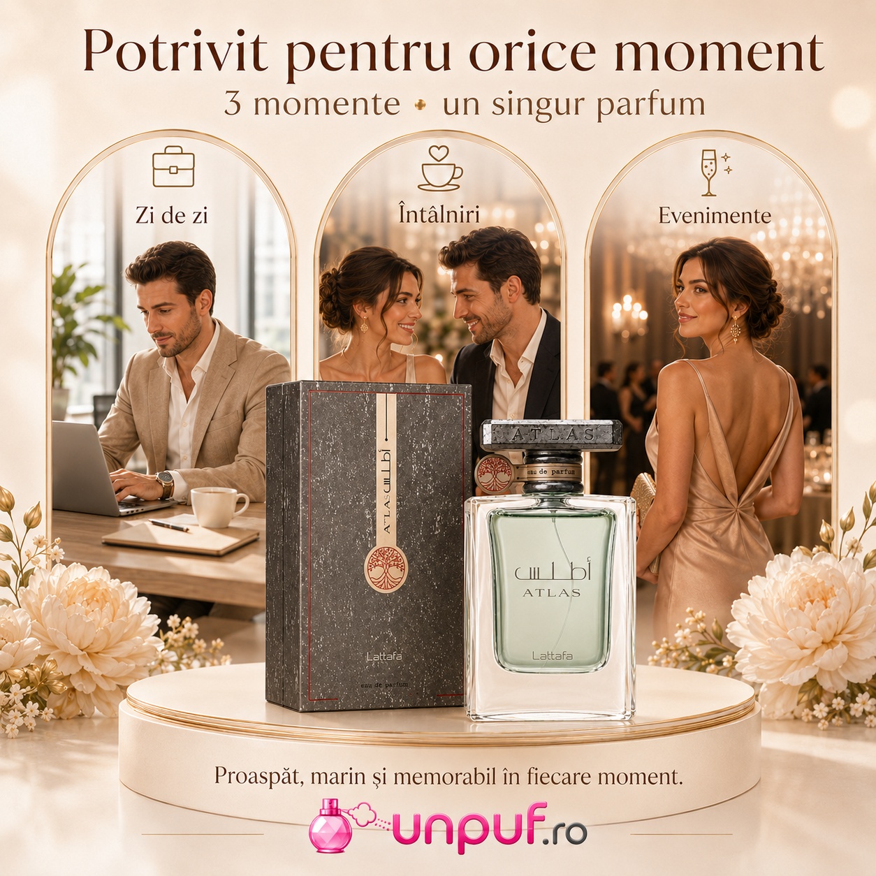 Parfum Lattafa Atlas potrivit pentru zi de zi &icirc;nt&acirc;lniri și evenimente cu aromă proaspătă marină memorabilă
