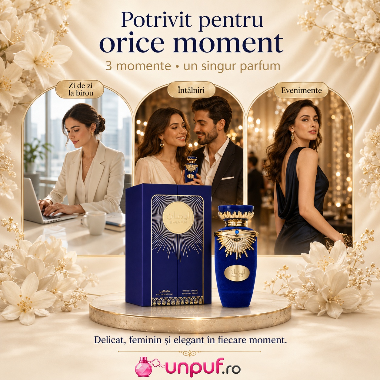 Lattafa Emaan parfum pentru femei potrivit pentru zi de zi la birou întâlniri și evenimente speciale