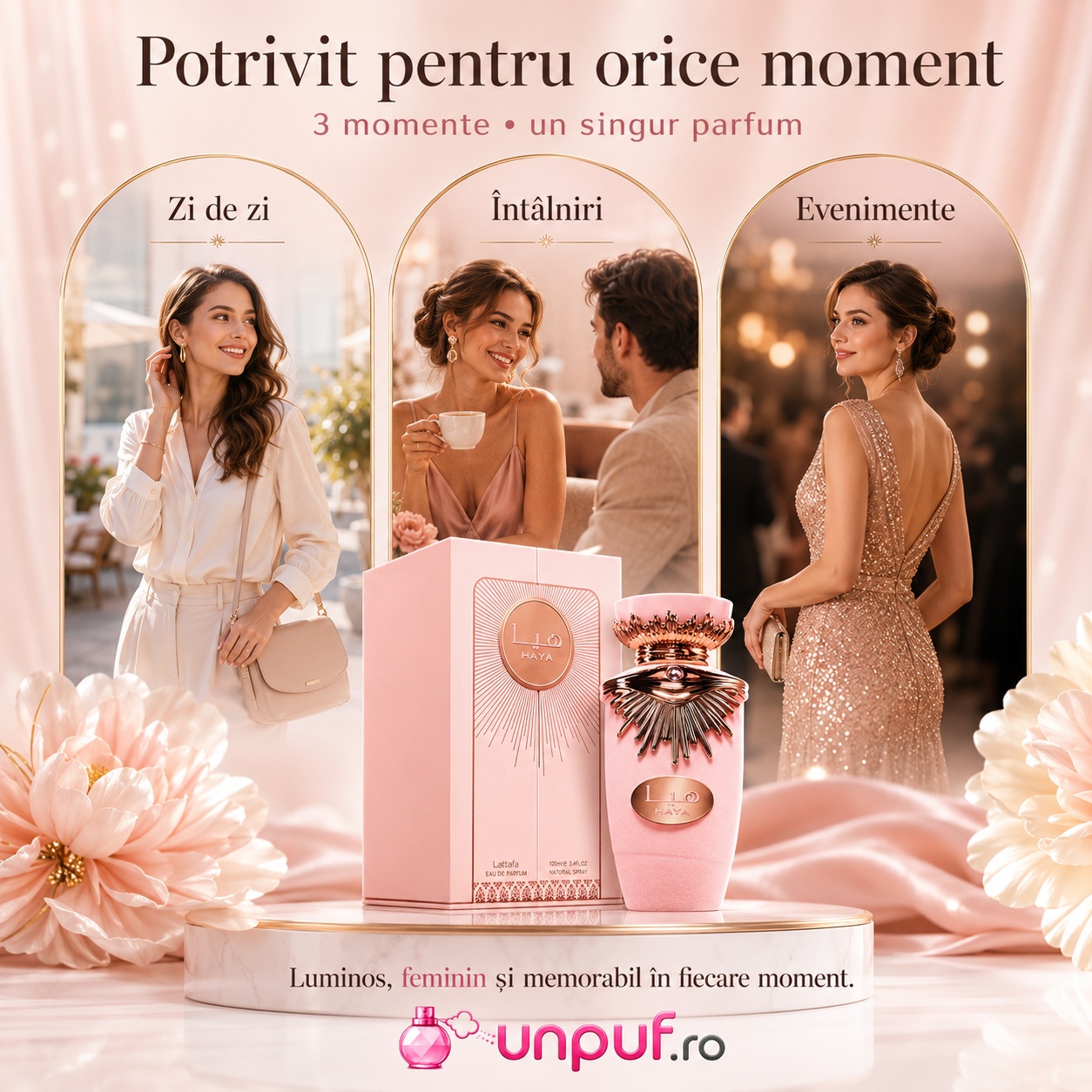 Lattafa Haya parfum pentru femei potrivit pentru zi de zi &icirc;nt&acirc;lniri și evenimente elegante